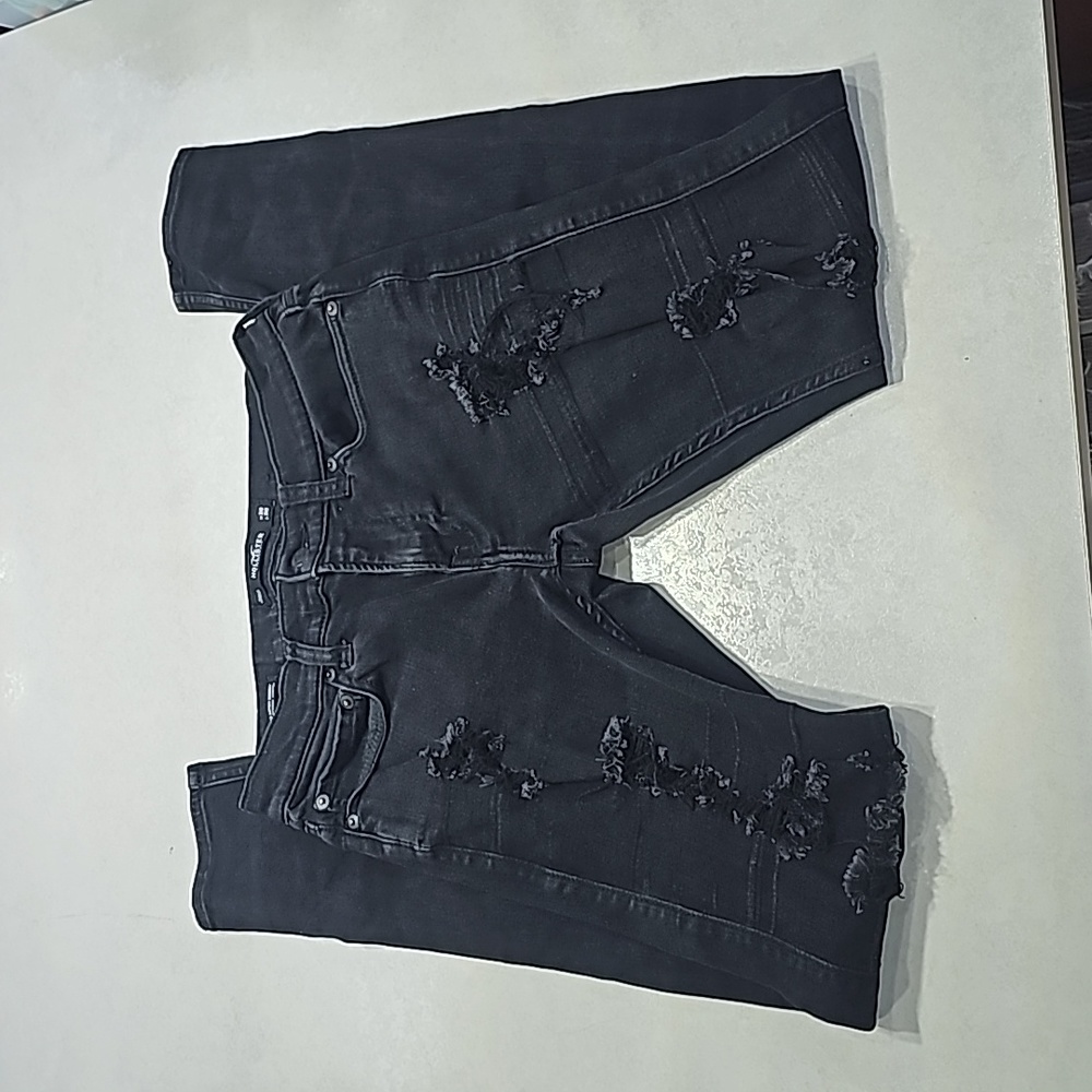 Hollister Stacked Super Skinny 28x30 Black Jeans